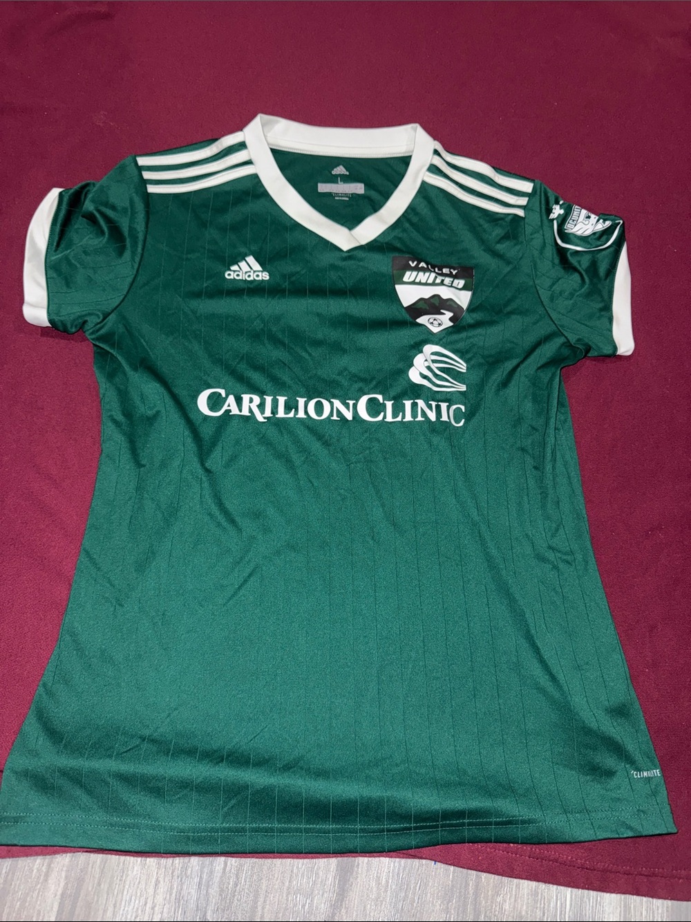 adidas Kids Green Valley United Soccer Jersey with White Accents
